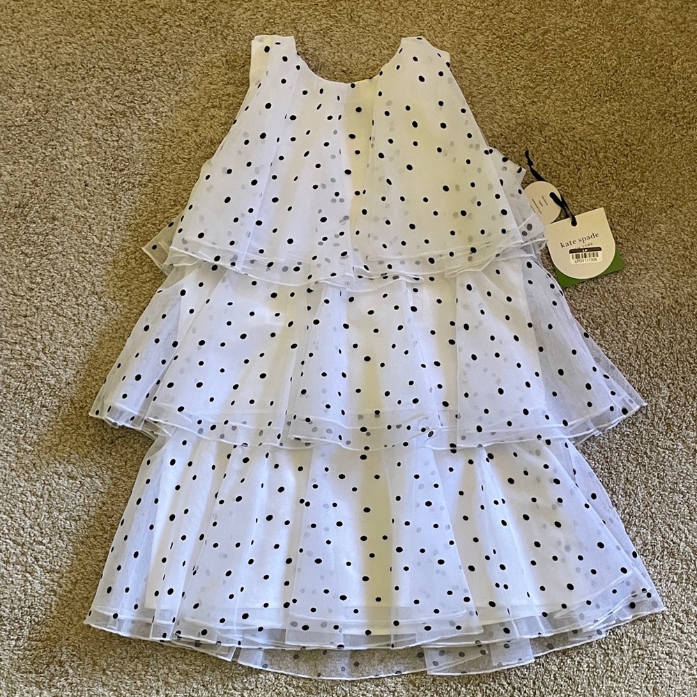 Kate Spade Black and White Polka Dot Layered Dress